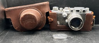 Tower Type-3 35mm Rangefinder Camera With Nikkor-H.C 5cm F/2 Lens & Leather Case