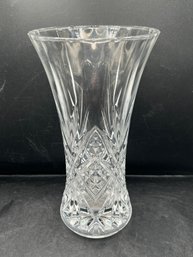 Crystal Cut Glass Vase With Diamond And Fan Cut Motif