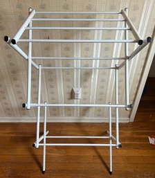Collapsible Folding Winged Drying Rack - White Metal Laundry Rack