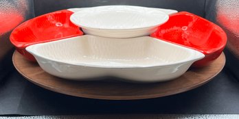 Vintage Maurice Of California Lazy Susan Relish Tray Set
