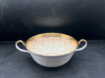 Aynsley Bone China Double Handled Bouillon Cup With Gold Filigree Border - 8 PCS
