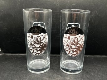 The Kraken Black Spiced Rum 6' High Ball Bar Glasses - 2pcs