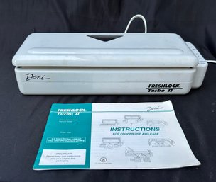 Deni Freshlock Turbo II Vacuum Sealer Model 1830 With Manual