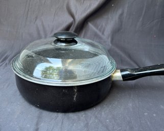 T-Fal Non-Stick Deep Skillet Sauté Pan With Pyrex Domed Glass Lid