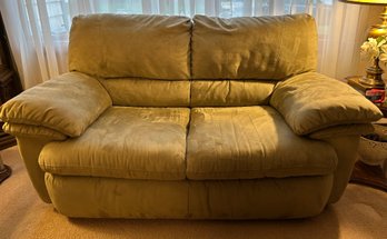 Natuzzi Beige Microfiber Loveseat