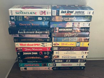 Assorted VHS Tapes 90s Blockbusters & Pop Culture Classics Lot Of 26 Pieces