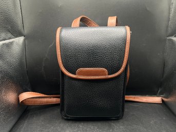 Black And Brown Faux Leather Mini Backpack