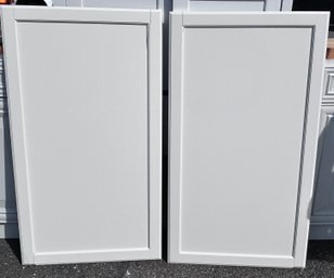 White Wood Cabinet Doors, 2 Piece Lot