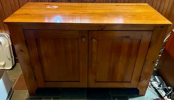 Solid Wood Two-Door Storage Cabinet With Interior Shelf