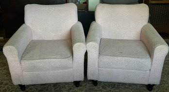Light Pink Textured Upholstered Armchairs – 2 PCS