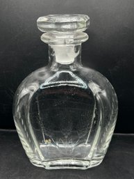 Etched Glass Decanter With Matching Stopper
