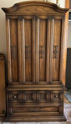 American Of Martinsville Spanish Mediterranean Oak Clothing Armoire
