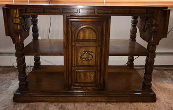 Traditional Oak Drop-Leaf Dry Bar & Buffet Server
