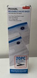 PowerXL 20-Piece Reusable Vacuum Seal Valve Bags Set