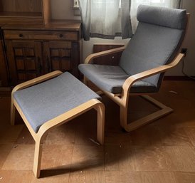 IKEA Poang Chair With Ottoman
