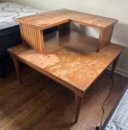 Mid-Century Modern Tiered Wooden Coffee Table