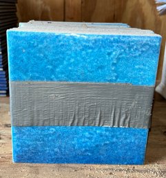 Premium Textured Ceramic Wall Tiles With Vibrant Mediterranean Ocean Blue 6' X 6', 25 Pieces