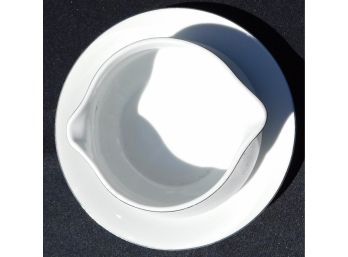 Maria Porcelain Fine China Gravy Boat With Attached Underplate