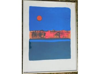 RARE Signed Nissan Engel Silkscreen In Colors (Nocturne With Red Moon)