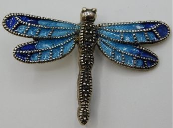 Silver Dragonfly Brooch Pin