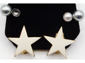 Set Of Two Pairs Of Clip On Earrings