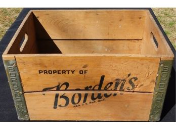 Borden's Dairy Wooden Milk Bottle Crate