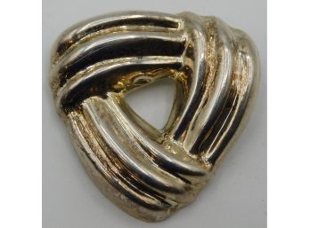 Sterling Silver Triangle Knot Brooch Pin Made In Mexico
