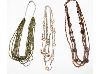 Lot Of 3 Beautiful Necklaces - Costume Jewelry