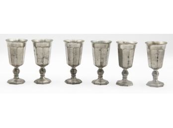 Rare - Lot Of 6 Vintage Japanese Pewter Shot Glasses