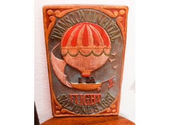 Vintage Transcontinental Hot Air Balloon Flight Foam Wall Plaque Art 1867 - L11' X H18'