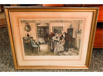 Framed PROOF Etching FOR FITFY YEARS W. H. Boucher - W. Dendy Sadler Painting - L29' X H25'