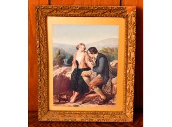 Vintage Postcard Of An Engraving Of  Burns And Highland Mary C 1905 -