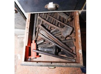 Drawer Full Of Assorted Carving Chisel Sharp Woodworking Tools