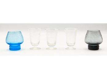 Lot Of 5 Antique Shot Glasses
