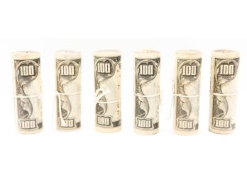 Lot Of 6 Rolls Of Faux Hundred Dollar Bills