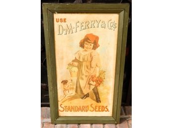 A D.M. Ferry & Companies Standard Seeds Advertising Poster Wood Rame Display - L16' X H28'