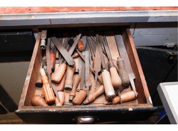 Lot Of Assorted Vintage Wood Handle Chisel File / Rasps Collection Wooden Handle Tools