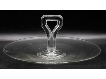 Vintage Glass Center Handled Server Sandwich/Tidbit Tray