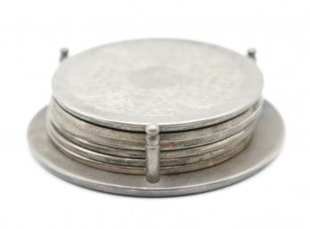 Lot Of 6 Vintage Metal Coasters