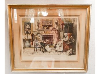 The End Of The Skein / W. Dendy Sadler Painted By W. Dendy Sadler  Etched By W.H. Boucher - L29' X H25'