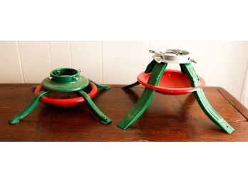 Pair Of Retro Metal Christmas Tree Stands