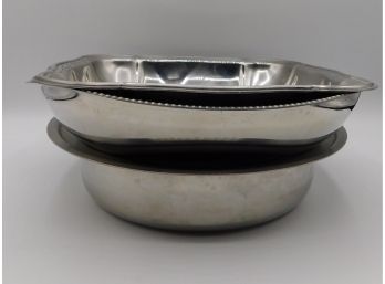 Assorted Lot Of Stainless Serving Dishes