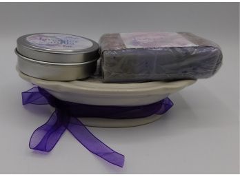 Simply So Hope Ceramic Soap Tray With Soap Bar And Lotion Bar