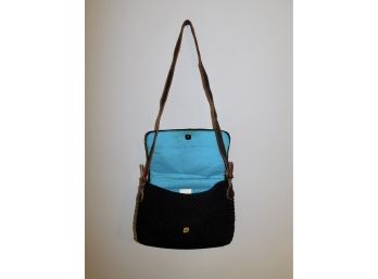 Liz Claiborne Black Corded Crochet Crossbody