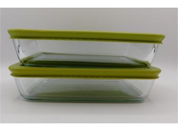 Pair Of Pyrex 3 Cup Lidded Food Storage Containers