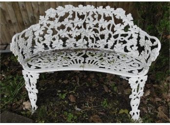 Wrought Iron White Bench