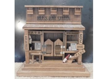 American Art Decor Wood Bar Saloon Tabletop 8.5'H