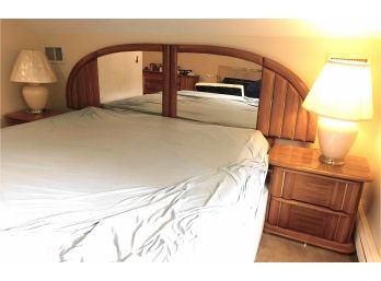 King Size Mirrored Headboard And 2 Night Stands