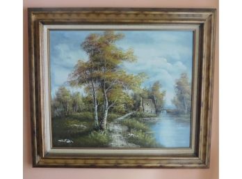 Vintage Original Oil On Canvas Art Framed Signed Minteer