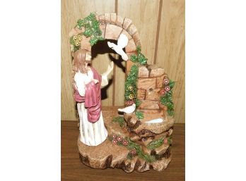 Decorative Jesus Dove Figurine Water Fountain